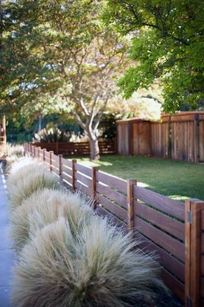 wood fence landscaping 