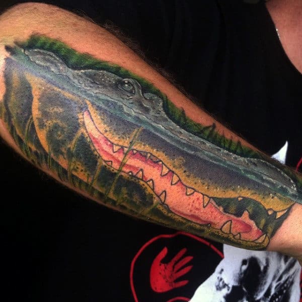 Stunning Guys Alligator Tattoo Arms