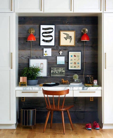 wood panel closet office 