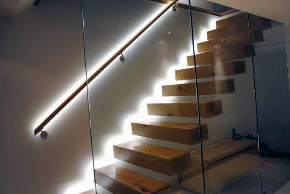floating staircase lighting
