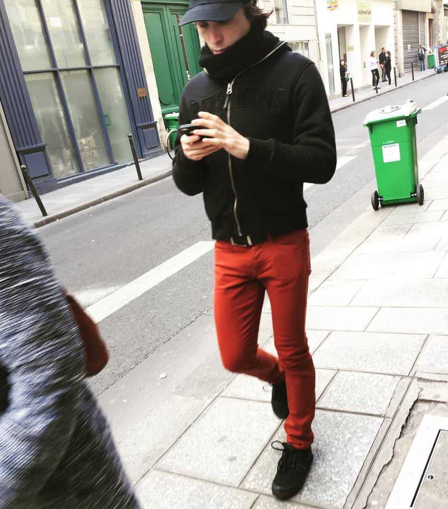 Style Men Wear Fashion Red Pants