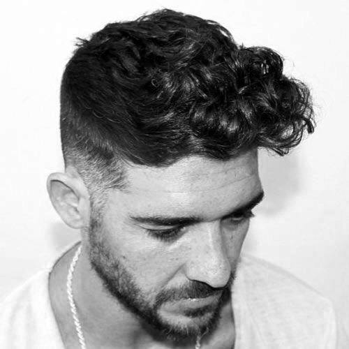 Stylish Curly Fade Hairstyle For Men With Thick Hair