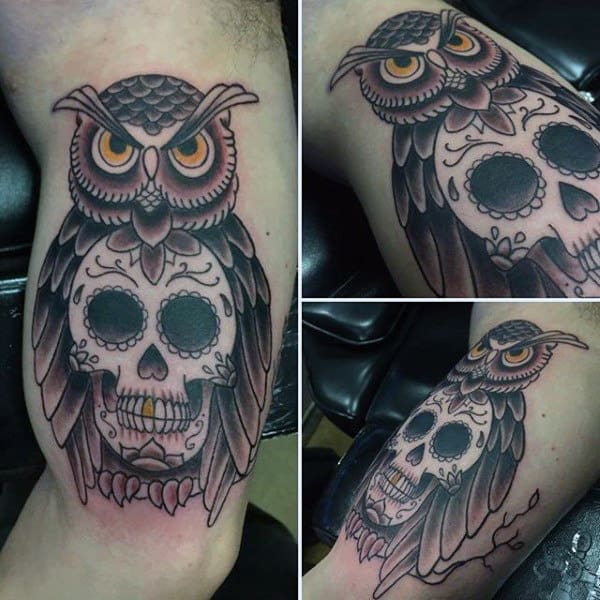 Stylish Mens Sugar Skull Tattoos Designs