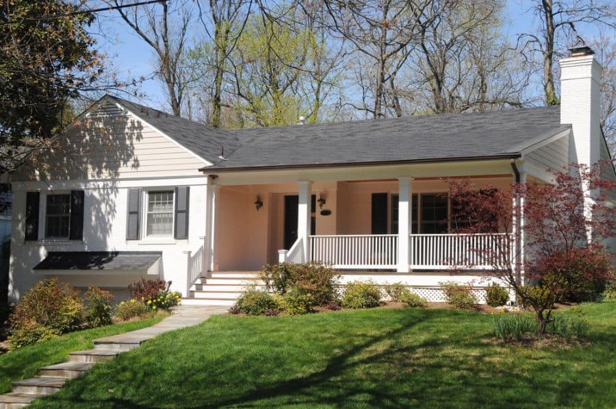 white house with porch