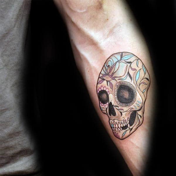Sugar Skull Face Guys Tattoos