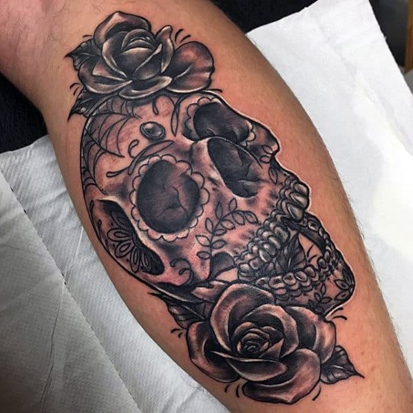 Sugar Skulls Tattoo On Male