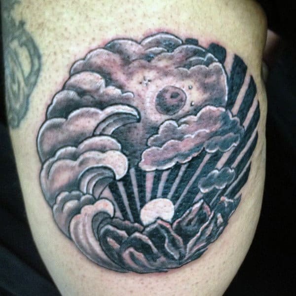 Sun And Moon Yin Yang Tattoo For Men On Bicep