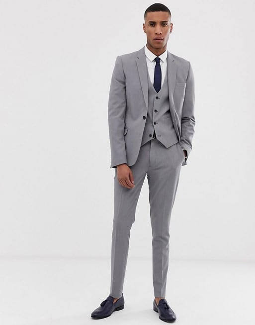 Super Skinny Suit In Mid Gray