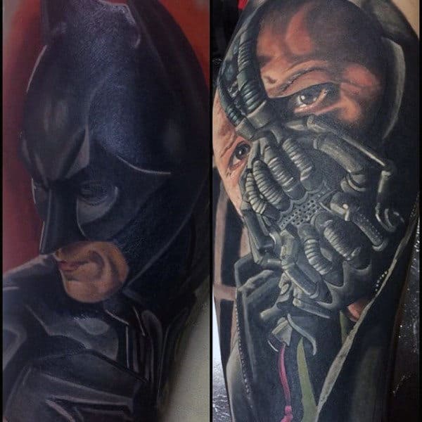 Superhero Bane Mens Portrait Tattoos