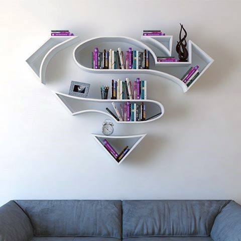 Superman Shelf Cool Diy Wall Art Man Cave Ideas