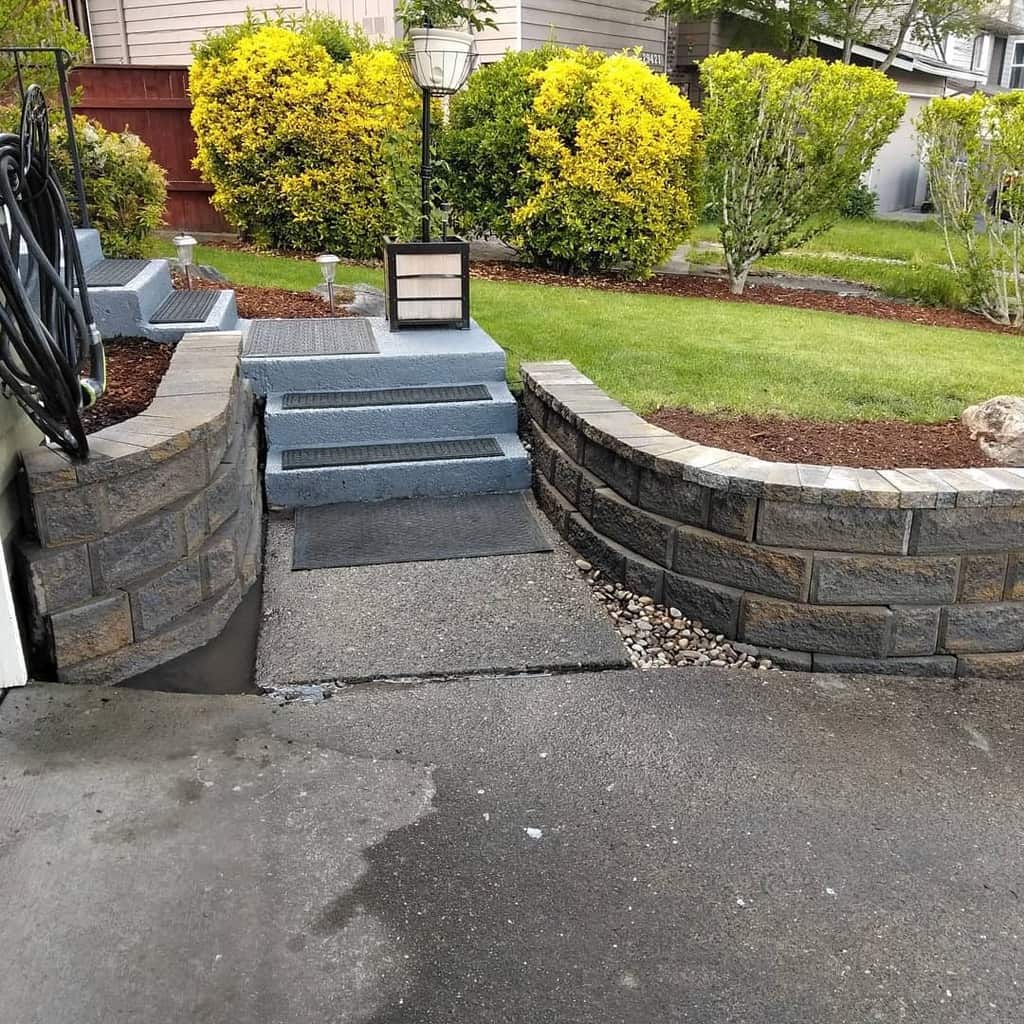 stone retaining wall steps front yard