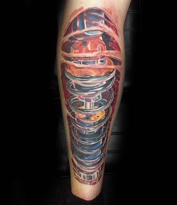 Suspension Tattoos For Gentlemen On Leg