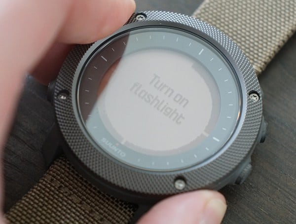Suunto Traverse Alpha Watch Turn On Flashlight Button