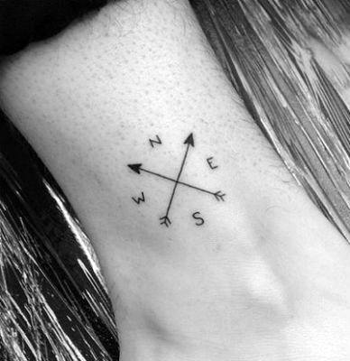 Sweet Mens Simple Compass Tattoo Ideas