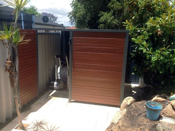 swimming pool pump wood enclosures