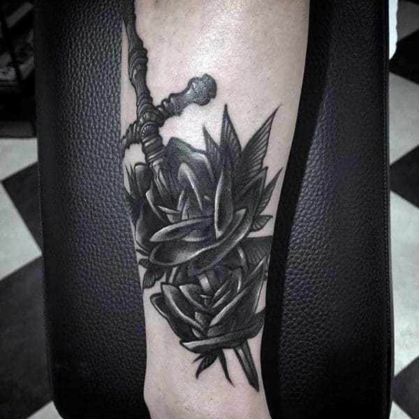 Sword And Shield Tattoos For Men