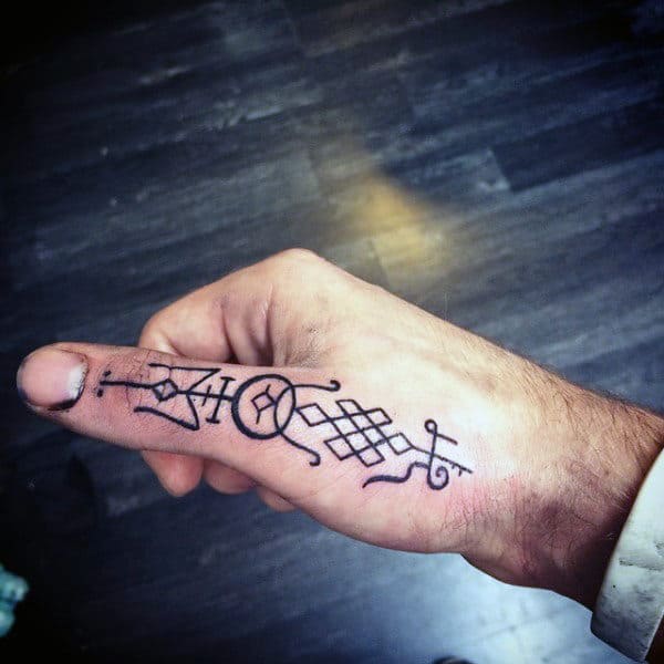 Symbols Thumb Tattoos For Guys