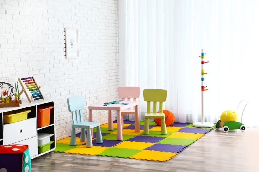 kids playroom with table and chairs