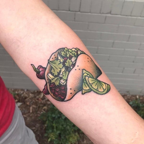 Tacos With Lime Guys Outer Forearm Tattoos