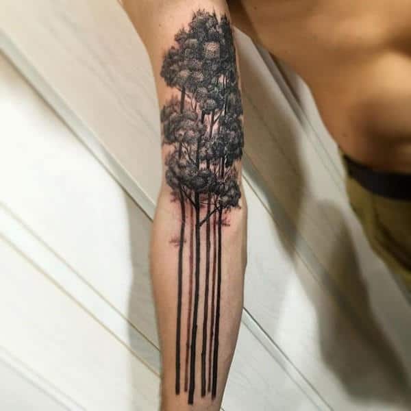 Tall Trees Guys Forearm Tattoo