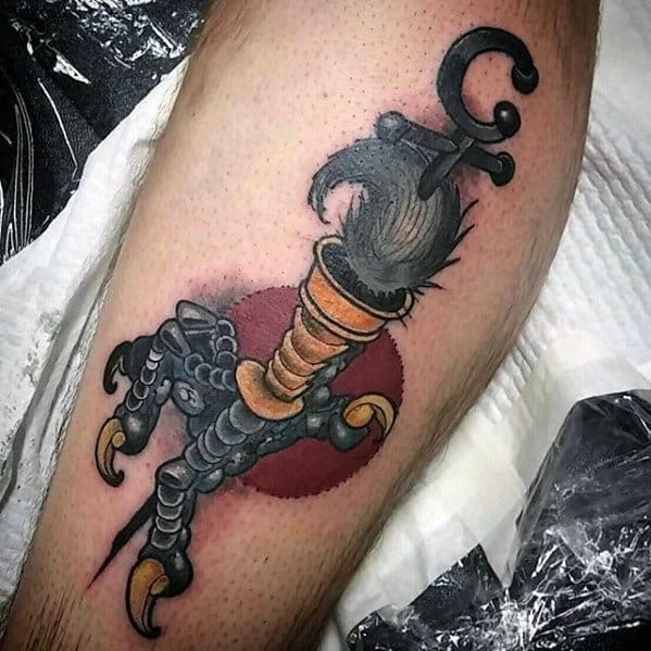 Talon Male Tattoo Designs On Leg