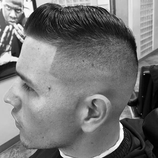 Taper Fade With Comb Over Hair For Men
