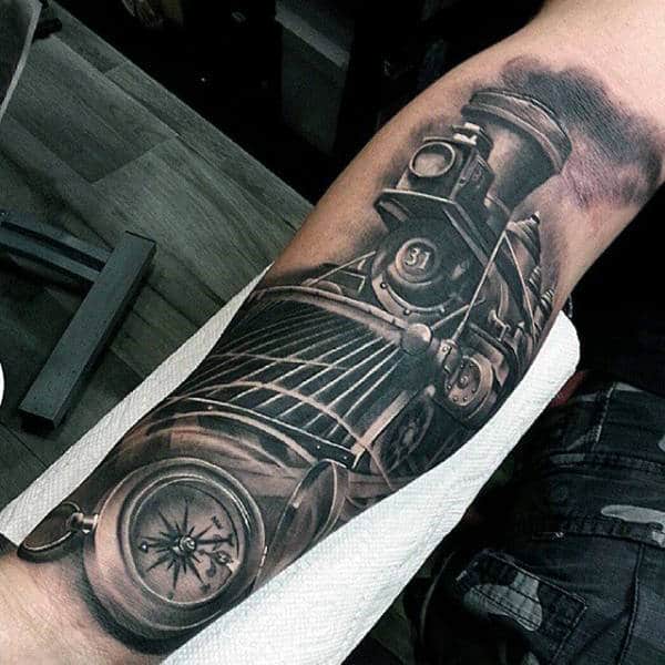Tattoo Arm Realistic Train