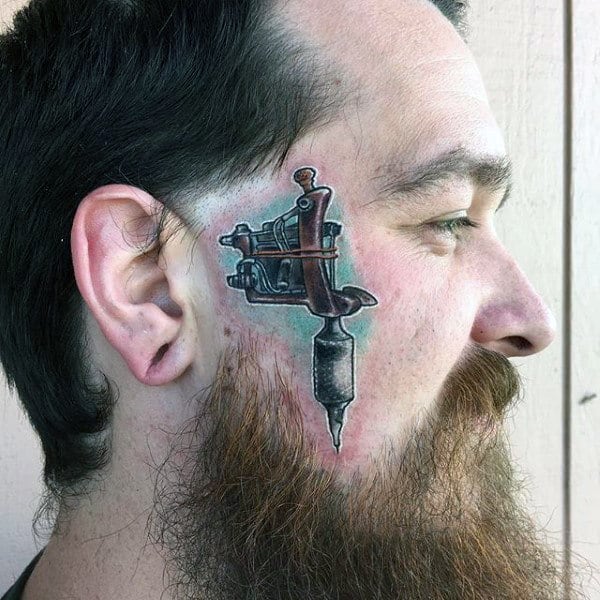 Tattoo Machine Mens Face Tattoo Ideas