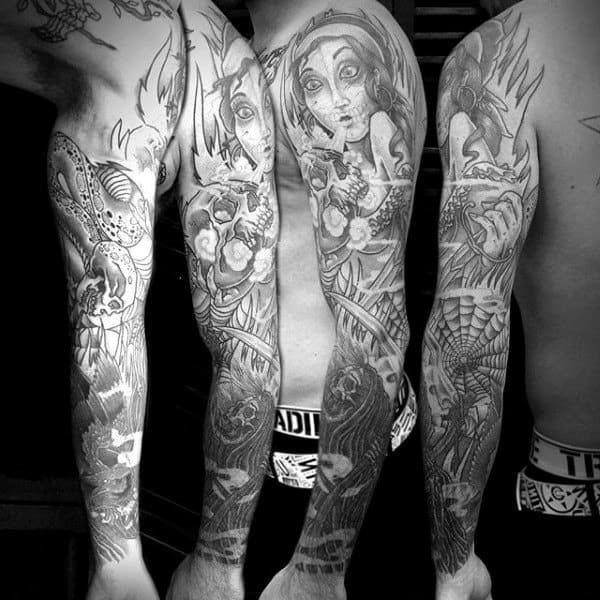 Tattoo Mens Sleeves Skulls