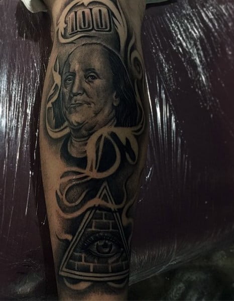 Benjamin Franklin Tattoo Money For Men