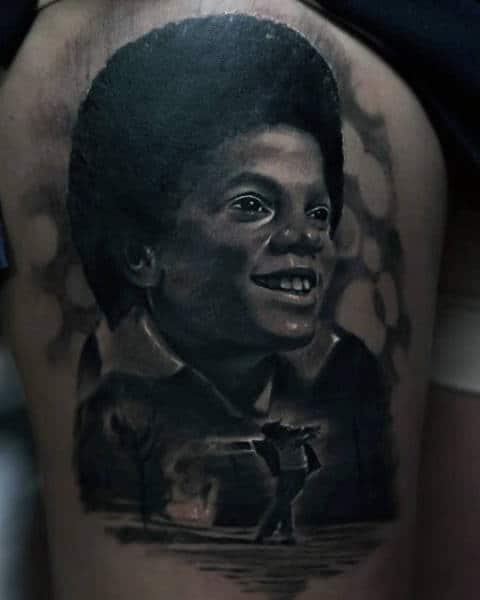 Tattoo Of Childhood Micheal Jackson On Arms For Men