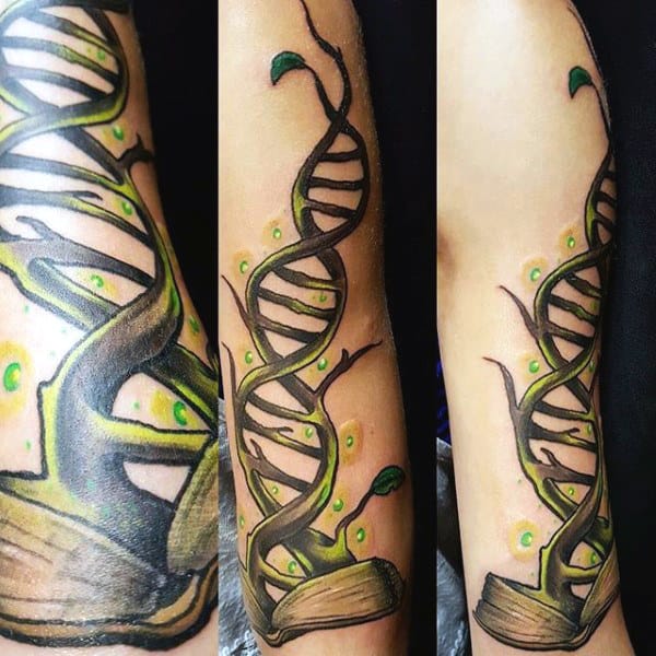 Tattoo Science For Men Of Green Dna Tree