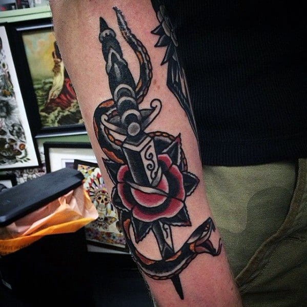 Tattoo Snake Dagger Ideas For Guys