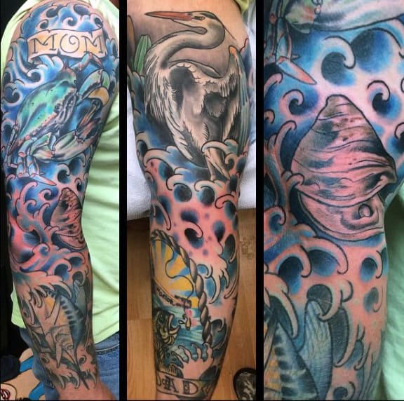 Tattooed Fish On Man