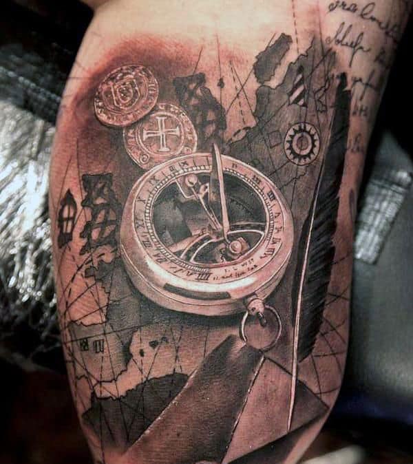 Tattoos Of Compasses On Men