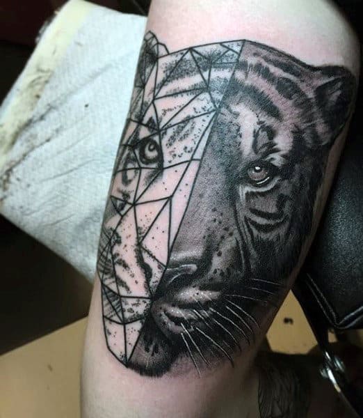Geometric Tattoos Of Tigers For Men