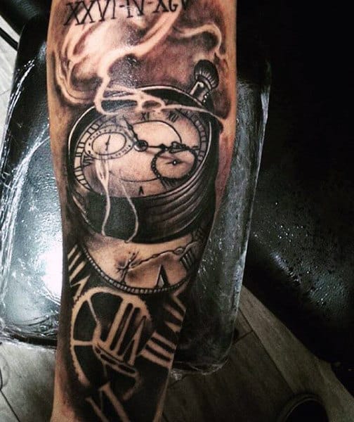 Arm Tattoos With Clocks For Men