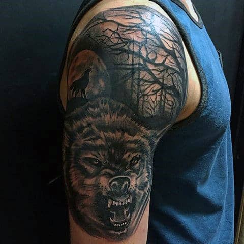 Tattoos Wolf Mens