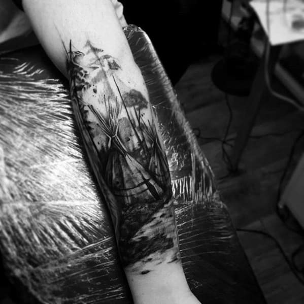 Teepee Guys Tattoos On Forearm