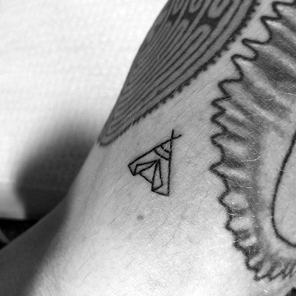Teepee Tent Quarter Sized Tattoos For Gentlemen