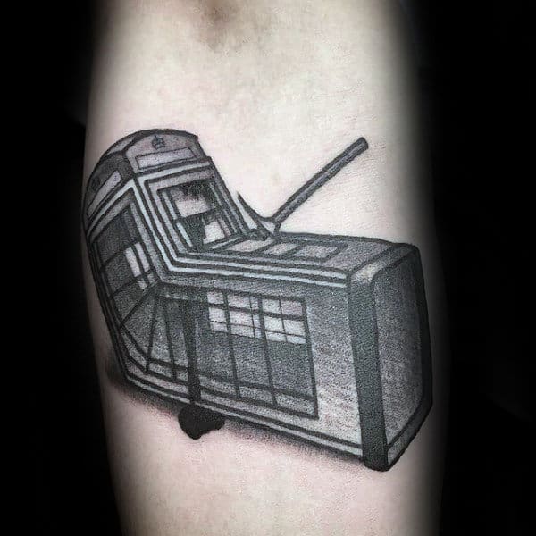 Telephone Booth Mens Banksy Inner Forearm Tattoos