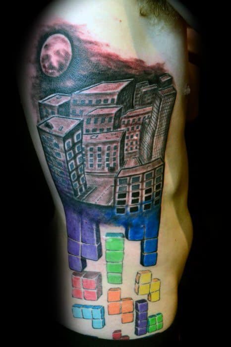 Tetris Tattoo Video Game Designs For Guys
