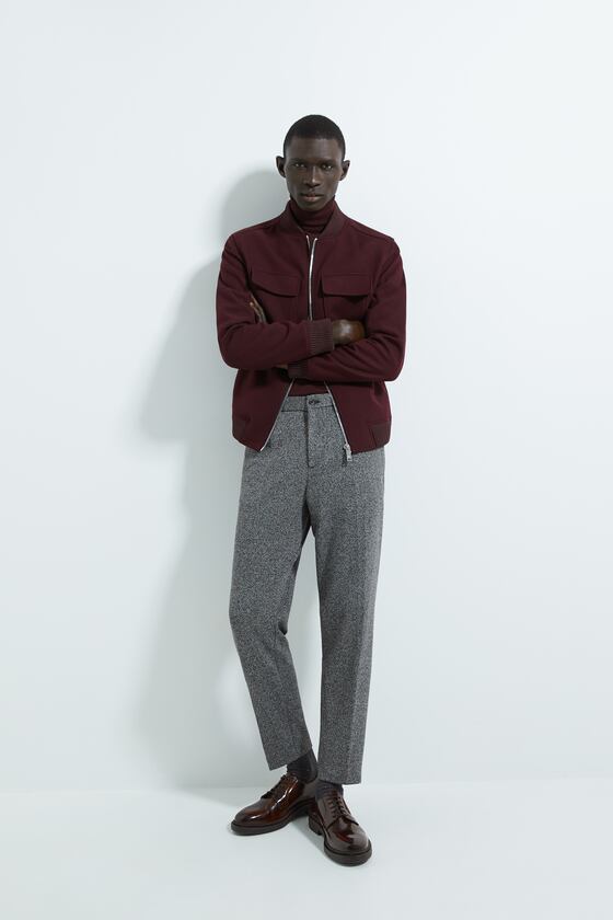 Textured Bomber Jacket