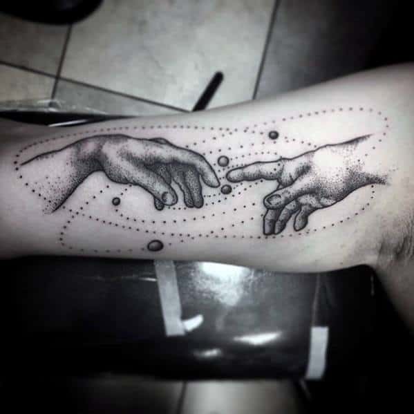 The Creation Of Adam Male Tattoo Ideas Inner Arm Bicep