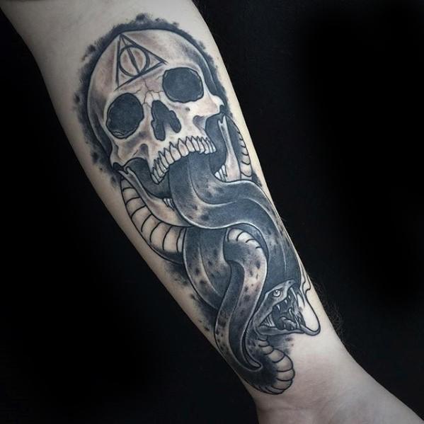 The Dark Mark Guys Tattoo Ideas Harry Potter Forearm