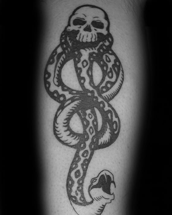 The Dark Mark Male Tattoo Ideas Back Of Leg