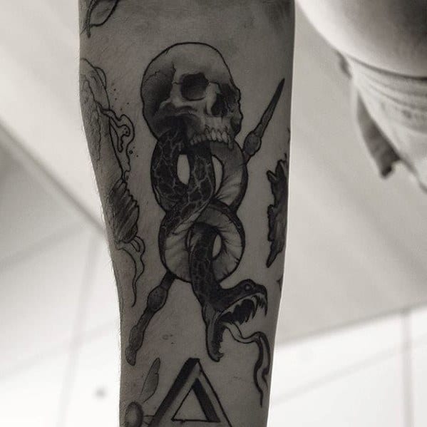 The Dark Mark Mens Tattoo Ideas Small Inner Forearm
