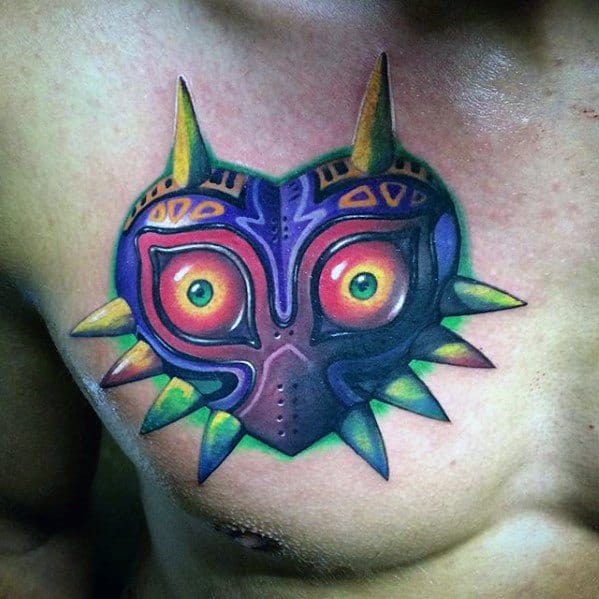 The Legend Of Zelda Majoras Mask Tattoo Designs For Guys