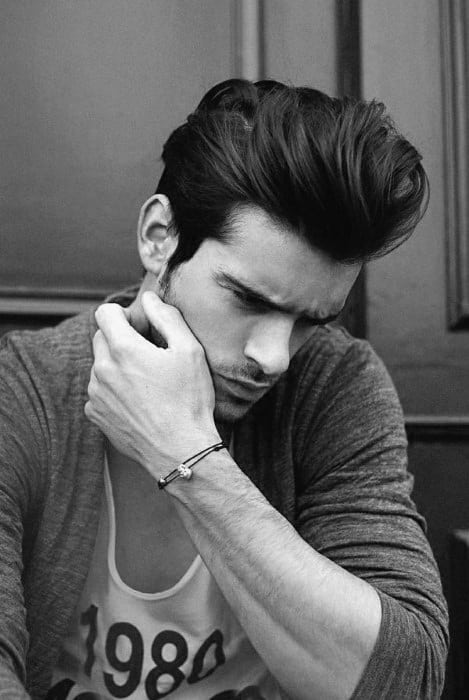 Thick Long Length Mens Pompadour Haircuts