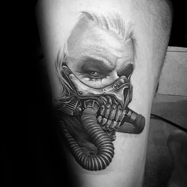 Thigh 3d Mad Max Guys Tattoo Designs